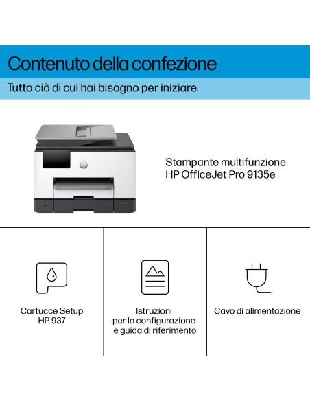 HP OfficeJet Pro 9135e Wireless All-in-One Colore Stampante, Instant Ink Stampa fronte/retro