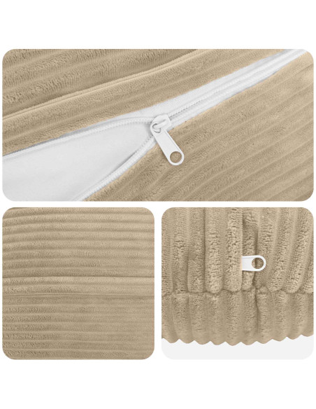 Federa 2 pcs HEERLEN Tortora Ø 50 cm corduroy