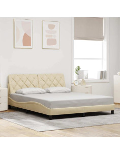 Giroletto senza Materasso Crema 160x200 cm in Tessuto