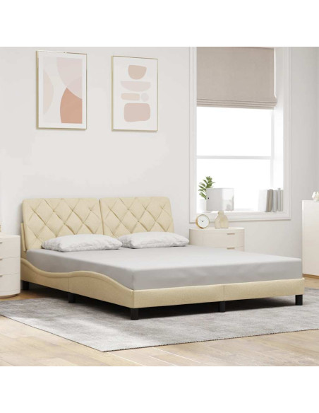 Giroletto senza Materasso Crema 160x200 cm in Tessuto