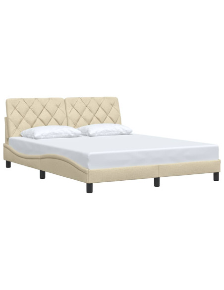 Giroletto senza Materasso Crema 160x200 cm in Tessuto