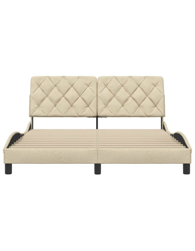 Giroletto senza Materasso Crema 160x200 cm in Tessuto