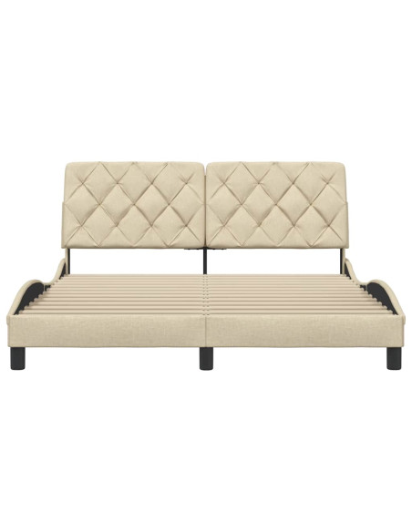 Giroletto senza Materasso Crema 160x200 cm in Tessuto
