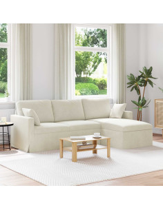 Divano Crema 228 x 134 x 80 cm Velluto