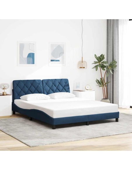 Giroletto senza Materasso Blu 160x200 cm in Tessuto