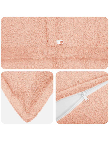Federa 2 pcs HOUTEN Rosa 35 x 35 cm Bouclé