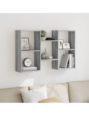 Mensola a Muro Grigio Sonoma 96x18x60 cm in Truciolato