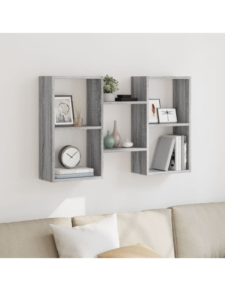 Mensola a Muro Grigio Sonoma 96x18x60 cm in Truciolato