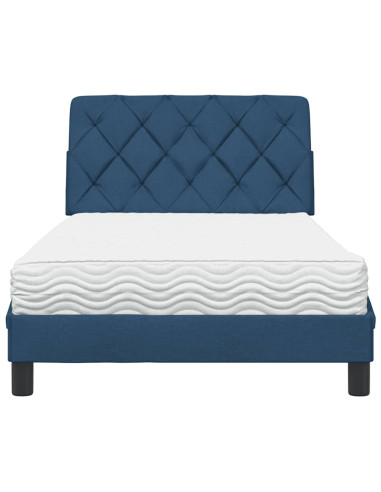 Letto con Materasso Blu 100x200 cm in Tessuto
