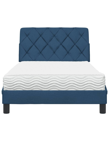 Letto con Materasso Blu 100x200 cm in Tessuto
