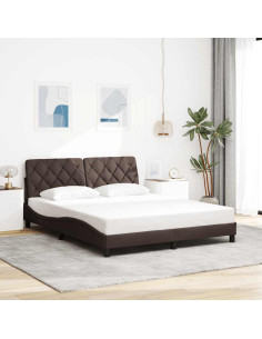 Giroletto senza Materasso Marrone Scuro 160x200 cm Tessuto
