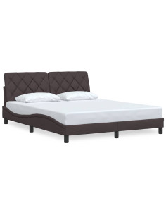 Giroletto senza Materasso Marrone Scuro 160x200 cm Tessuto 2