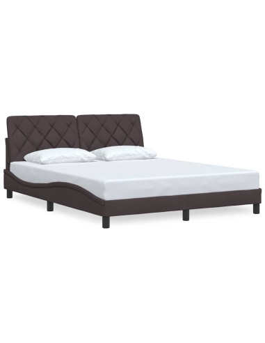 Giroletto senza Materasso Marrone Scuro 160x200 cm Tessuto