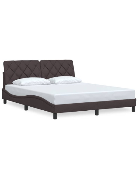 Giroletto senza Materasso Marrone Scuro 160x200 cm Tessuto