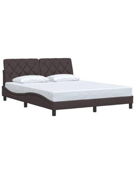 Giroletto senza Materasso Marrone Scuro 160x200 cm Tessuto