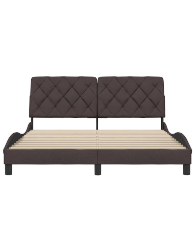 Giroletto senza Materasso Marrone Scuro 160x200 cm Tessuto