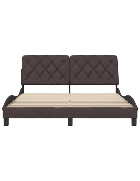 Giroletto senza Materasso Marrone Scuro 160x200 cm Tessuto