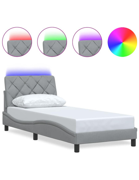 Giroletto con LED senza Materasso 80x200 cm Tessuto