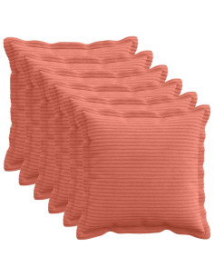 Federa 6 pz HOUTEN Rosso Arancio 45 x 45 cm corduroy