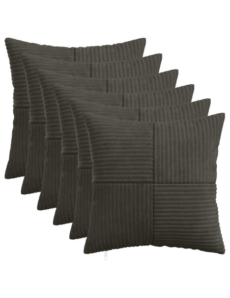 Federa 6 pz ALMELO Antracite 40 x 40 cm corduroy