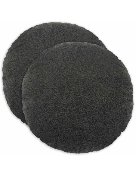 Federa 2 pcs HEERLEN Grigio Scuro Ø 60 cm Bouclé