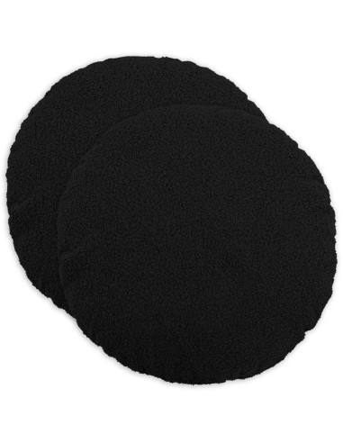 Federa 2 pcs HEERLEN Nero Ø 60 cm Bouclé