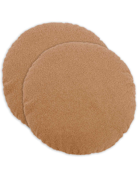 Federa 2 pcs HEERLEN Beige Ø 60 cm Bouclé