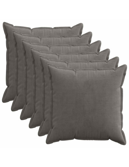 Federa 6 pz HOUTEN Grigio Scuro 80 x 80 cm corduroy
