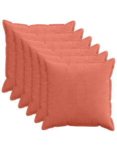 Federa 6 pz HOUTEN Rosso Arancio 80 x 80 cm corduroy