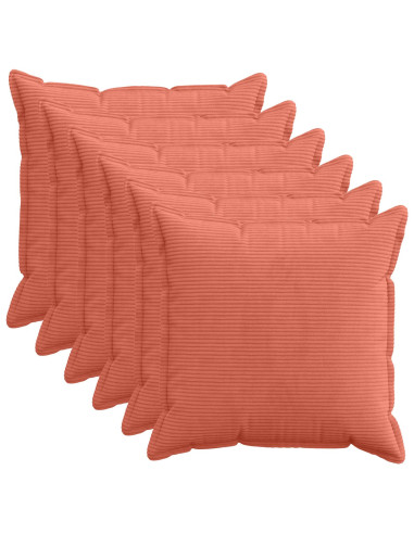 Federa 6 pz HOUTEN Rosso Arancio 80 x 80 cm corduroy