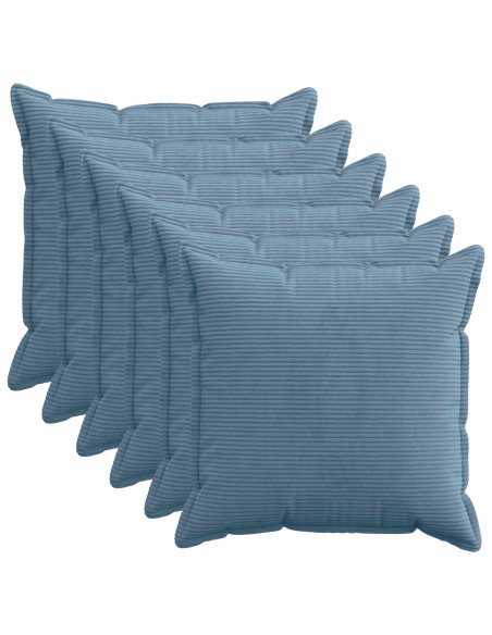 Federa 6 pz HOUTEN Blu 80 x 80 cm corduroy