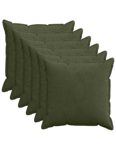 Federa 6 pz HOUTEN Verde 80 x 80 cm corduroy