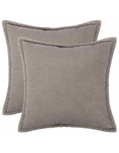 Federa 2 pcs HOUTEN Grigio Chiaro 80 x 80 cm Bouclé