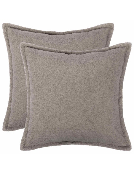 Federa 2 pcs HOUTEN Grigio Chiaro 80 x 80 cm Bouclé