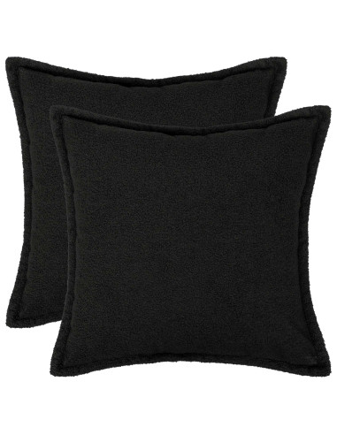 Federa 2 pcs HOUTEN Nero 80 x 80 cm Bouclé