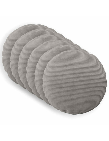 Federa 6 pcs HEERLEN Grigio Chiaro Ø 30 cm corduroy
