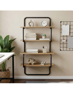 Mensola a 4 ripiani Rovere Artigianale 80 x 24,5 x 104 cm