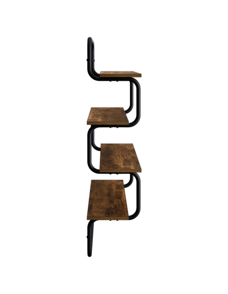Mensola a 4 ripiani Rovere Fumo 60 x 24,5 x 104 cm