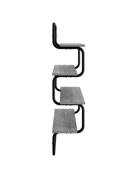 Mensola a 4 ripiani Sonoma grigio 40 x 24,5 x 104 cm