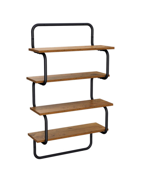 Mensola a 4 ripiani Legno antico 40 x 24,5 x 104 cm