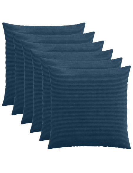 Federa 6 pcs HEERLEN Blu navy 60 x 60 cm corduroy