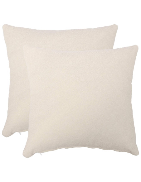 Federa 2 pcs HEERLEN Crema 60 x 60 cm Bouclé