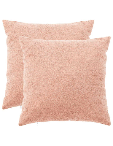 Federa 2 pcs HEERLEN Rosa 60 x 60 cm Bouclé
