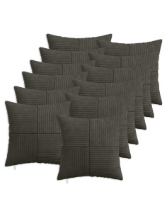 Federa 12 pcs ALMELO Antracite 45 x 45 cm corduroy