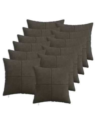 Federa 12 pcs ALMELO Antracite 45 x 45 cm corduroy
