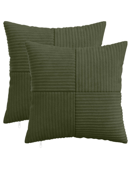 Federa 2 pcs ALMELO Verde 45 x 45 cm corduroy