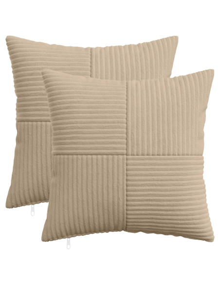 Federa 2 pcs ALMELO Tortora 45 x 45 cm corduroy