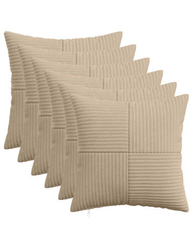 Federa 6 pcs ALMELO Tortora 45 x 45 cm corduroy