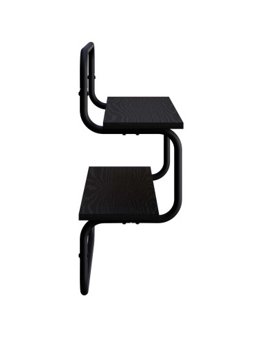 Mensola a muro a 2 livelli Rovere Nero 80 x 24,5 x 61 cm