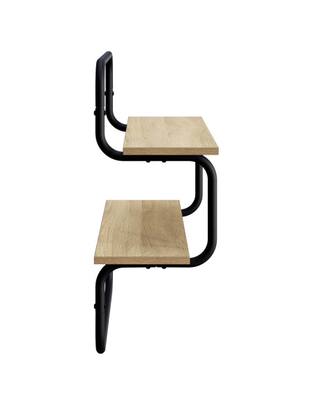 Mensola a parete a 2 livelli Rovere Sonoma 60 x 24,5 x 61 cm